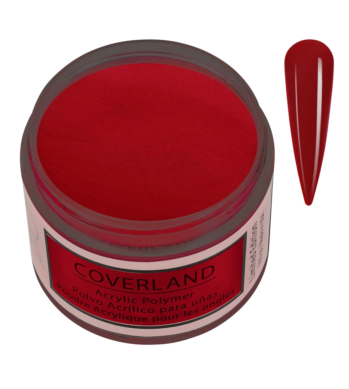 Tones Coverland Acrylic Powder 1.5 Oz "Candy Cane" Red - Limited Edition