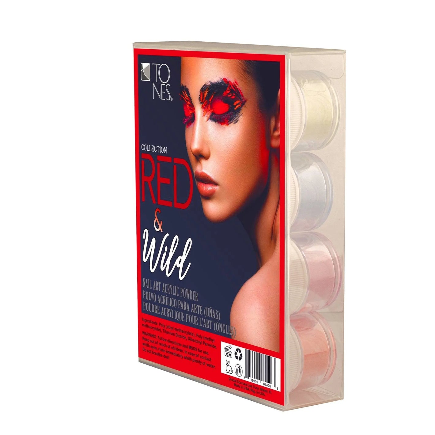 Tones Acrylic Art Powder - 3D Collection: Red & Wild (12 x 0.25 oz)