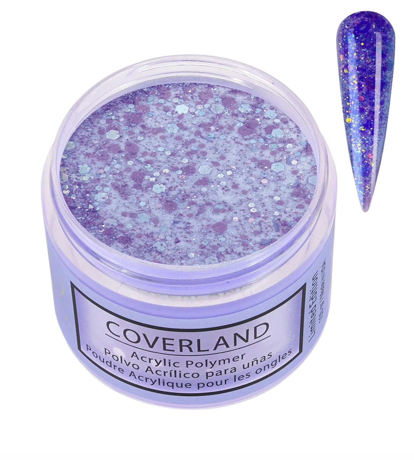 Tones Coverland Acrylic Powder 1.5 Oz "Amethyst Stars" Purple - Limited Edition